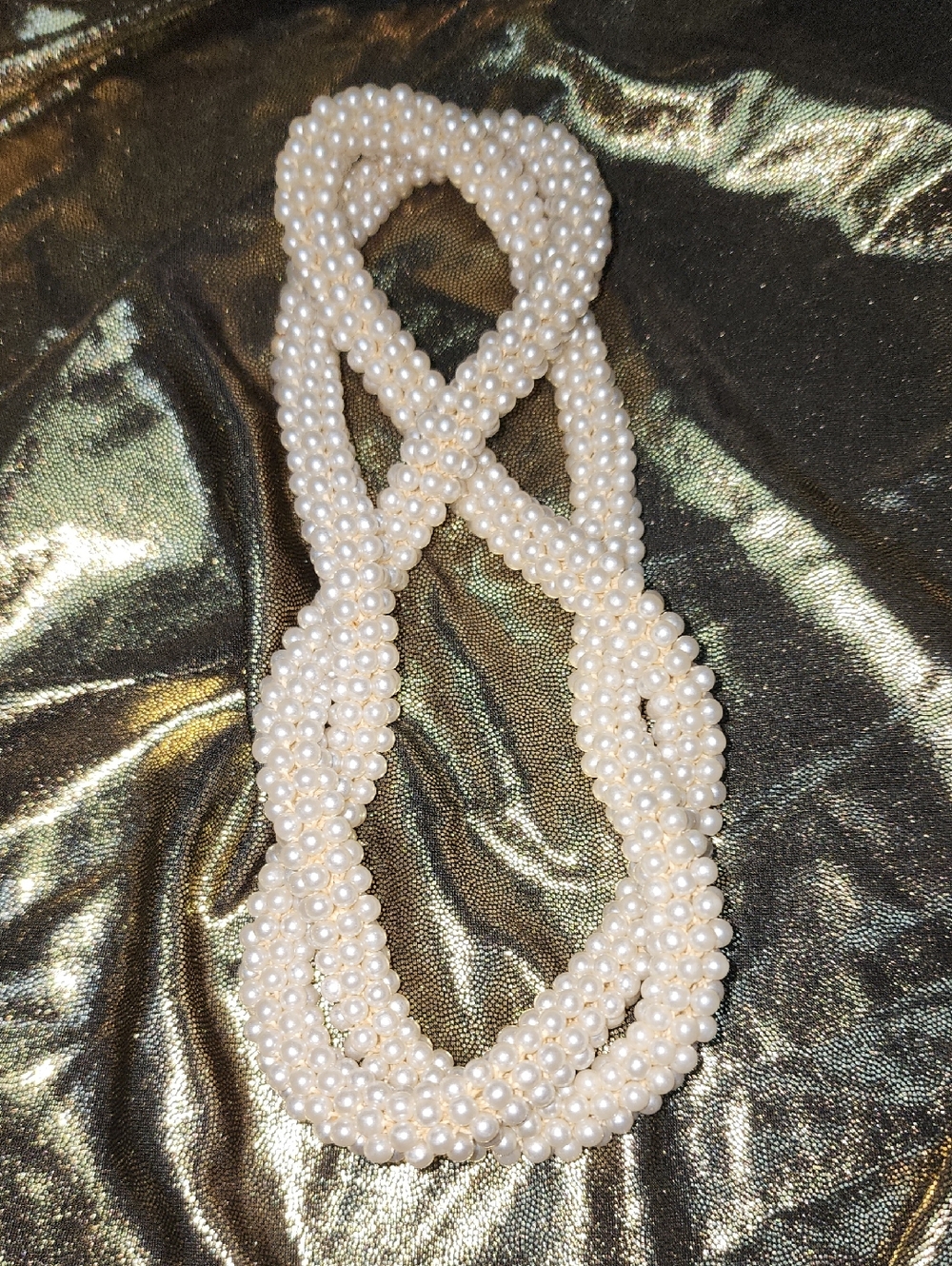 Classic Faux Pearl Multi-Strand Twist Necklace - White
